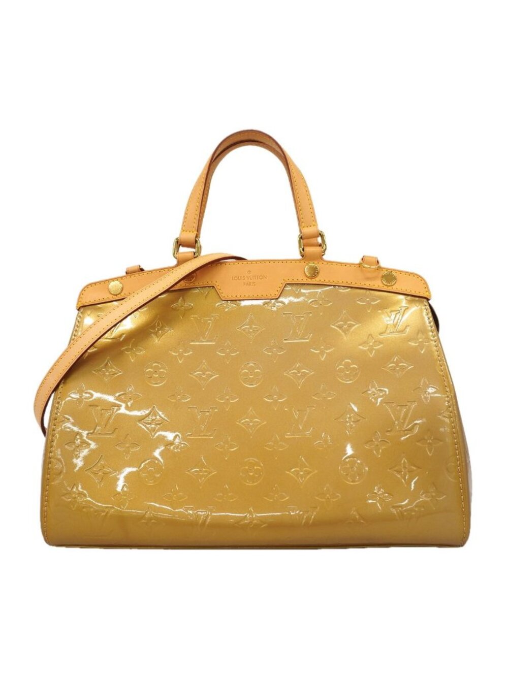 Louis Vuitton Handbag Vernis Brera MM Beige Poodle 2-Way Bag